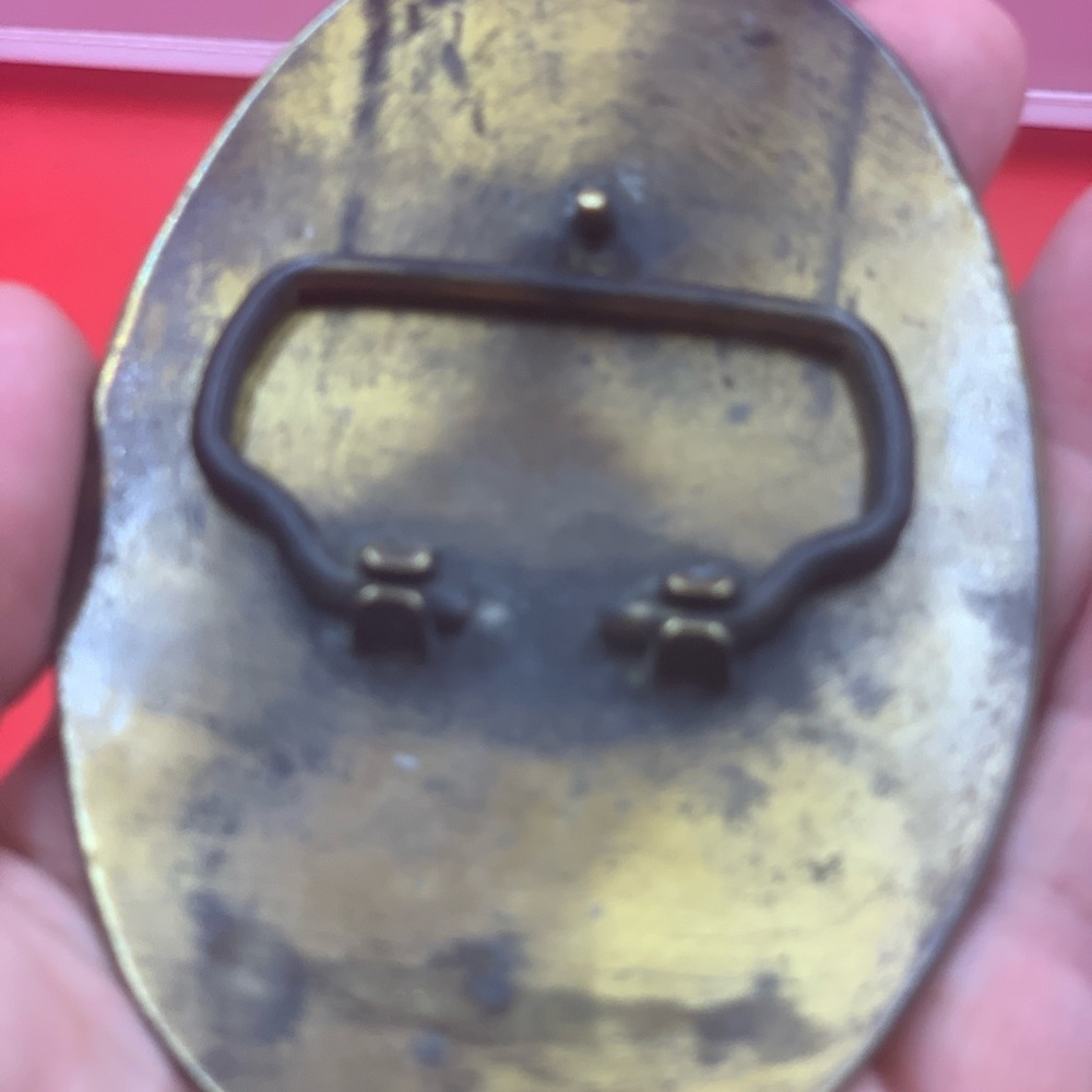 Texas Lonestar brass belt buckle - Picture 3 of 4
